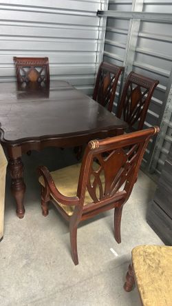 Dining table with six chairs