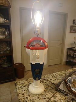 Vintage Red White and Blue Duncan Miller Parking Meter Lamp