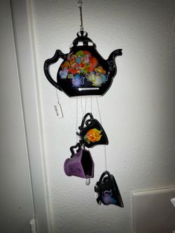 Vintage Disney Alice in Wonderland Teapot Teacup Wind Chime Discontinued