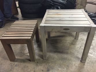Crate&Barrels table and stool