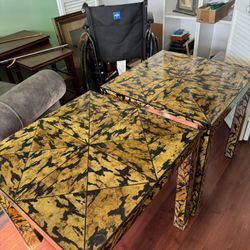 Modern History, Pair of Faux Tortoise Shell Side Tables - 24” x 24”