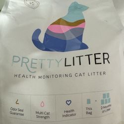Pretty Litter Cat Litter. 5 Bags total. 34 lbs.