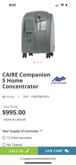 CAIRE Companion 5 Stationary Oxygen Concentrator - 15067005
