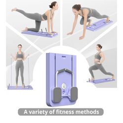 Pilates Board - Pilates Reformer Set, Multi-Purpose Foldable Pilates Reformer Board for Home, 5 in 1 Pilates Sliding Board 