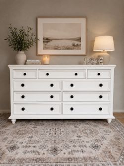 Beautiful solid wood white long dresser