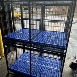 Drop Cage, Heavy Duty Stackable Dog Crate For Frenchie,Bulldog,Bully/ jaula de perro