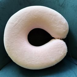 Neck Pillow Soft Velvet Baby Pink 