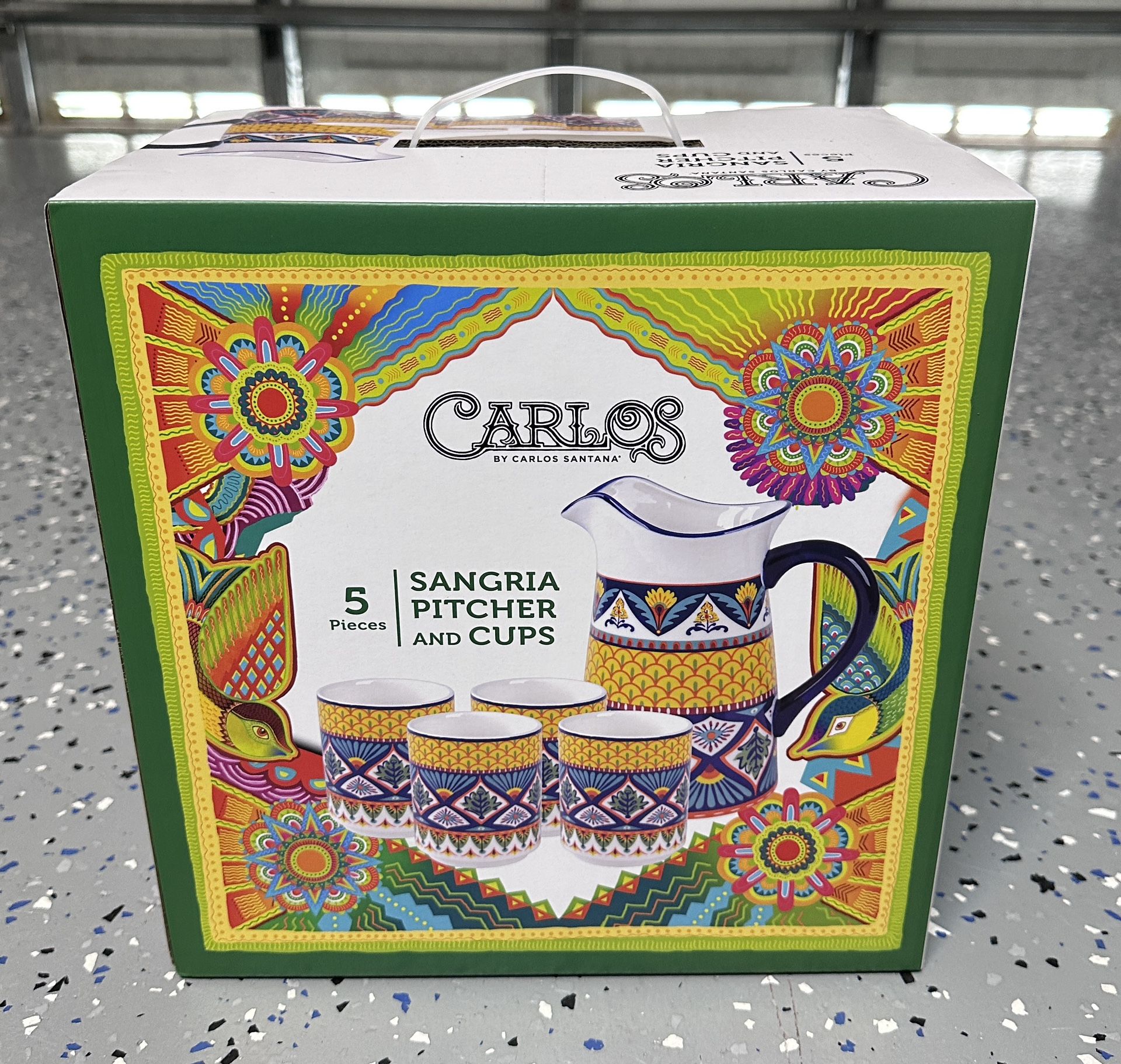 Carlos Santana Porcelain Sangria Pitcher And 4 Cups