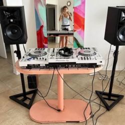 (2) JBL 308P MkII 8-inch Powered Studio Monitors  with stands