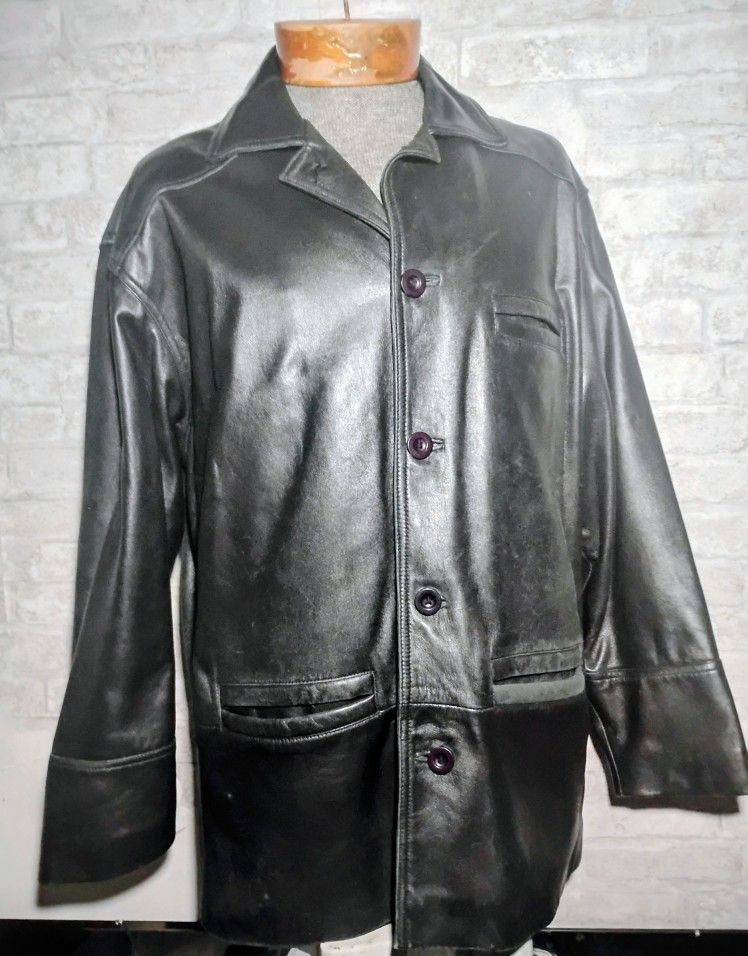 bardelli black leather jacket sz med