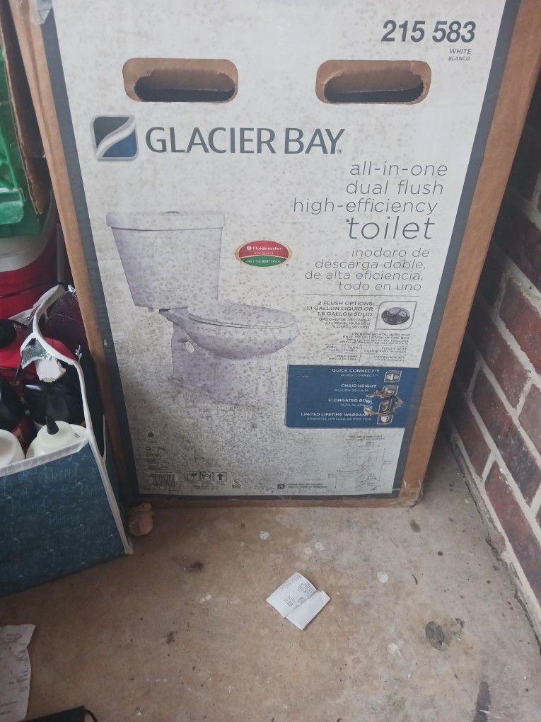 GLACIER BAY all-in-one dual flush high efficiency toilet
