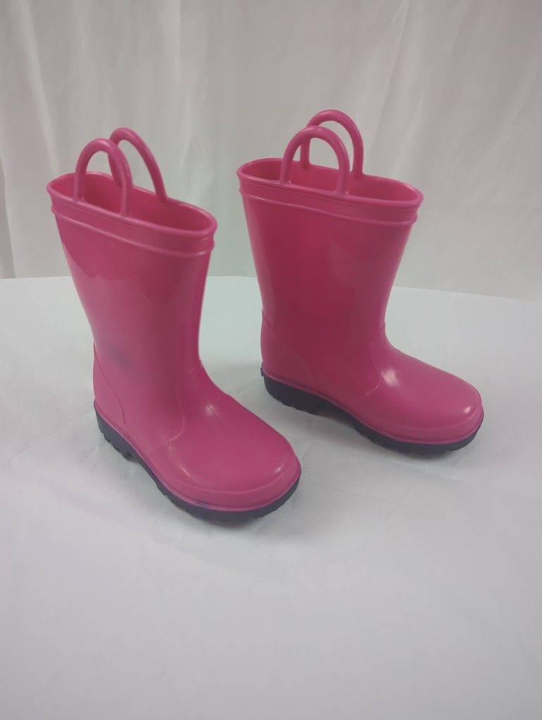 Toddler Girls Rain Boots, Pink, Size 8
