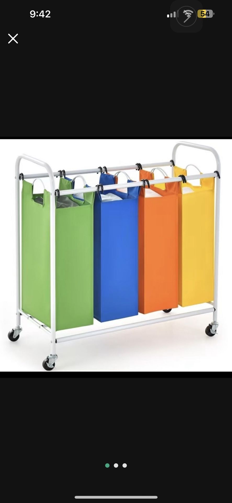 4 Bag Laundry Sorter Cart