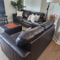 Brown Sofa And Love Seat 