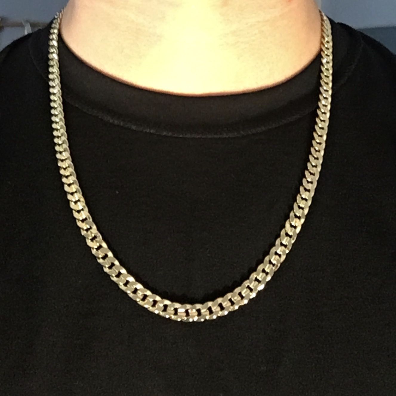 Gold Chain Cuban Link Necklace 24in 7mm