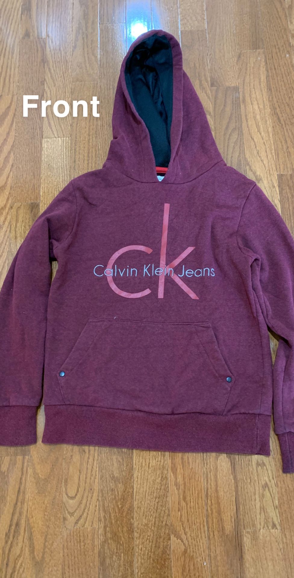 Red Calvin Klein sweatshirt