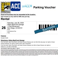 San Diego Comic Con Hilton Bayfront parking -  SATURDAY ONLY  