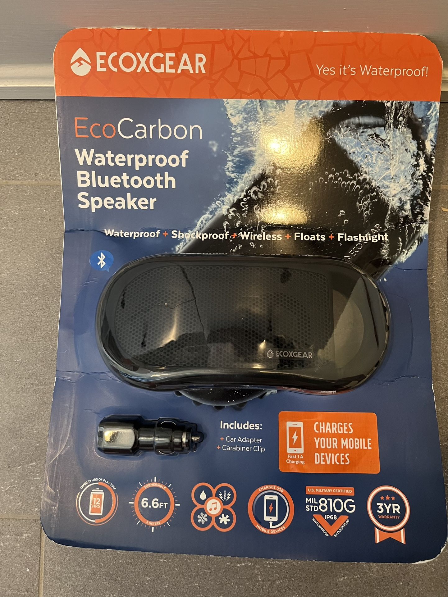 Ecoxgear Eco carbon Bluetooth Waterproof Speaker (black)