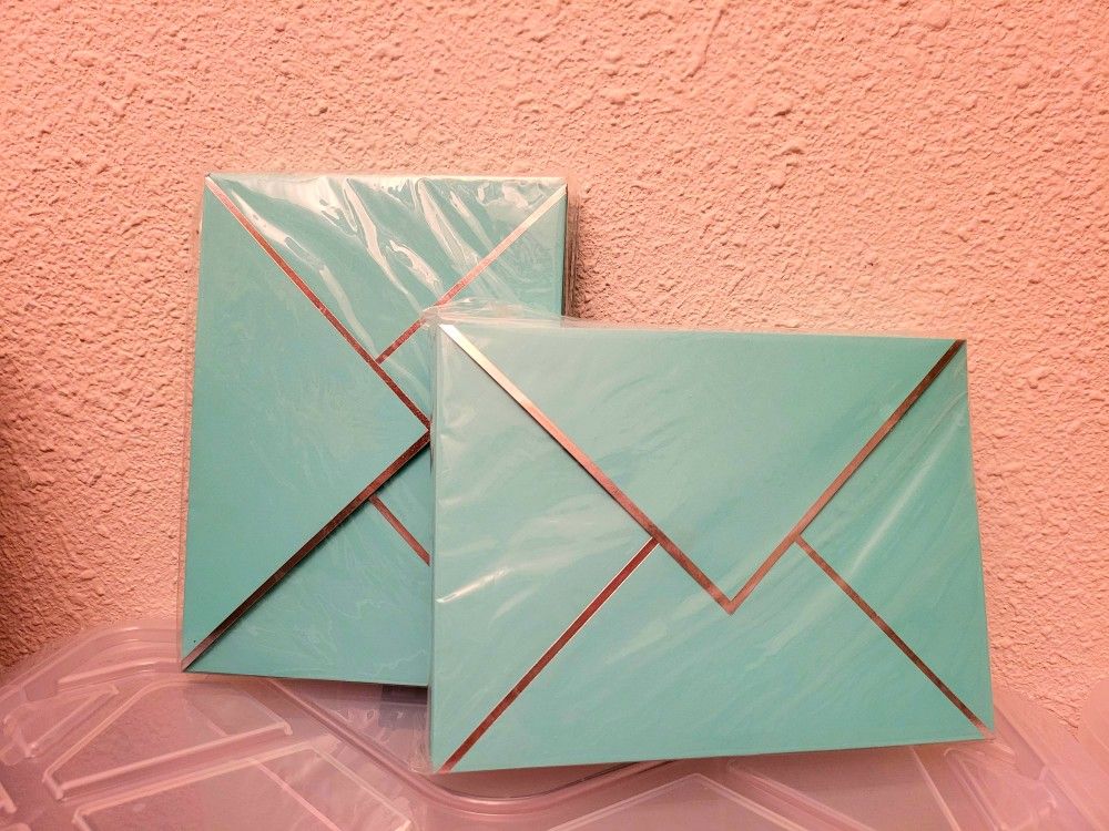 NEW 50 teal blue envelopes for 5in × 7in cards
