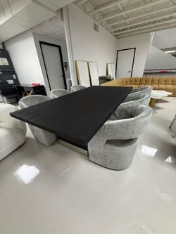 Large Black Dining table and Swivel Chairs Message For Price and Details