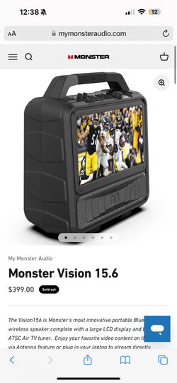 Monster Vision 15.6 With LCD Monitor And Bluetooth 