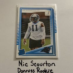 Nic Scourton Carolina Panthers DE Donruss Rookie Card. 