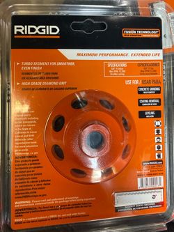 RIDGID Diamond Turbo Cup Grinding Wheel