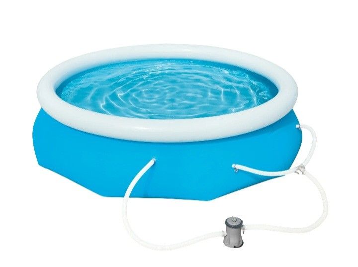 Bluescape Fast Set 10’ x 30” Round Inflatable Soft Sided Above Ground Pool Set
