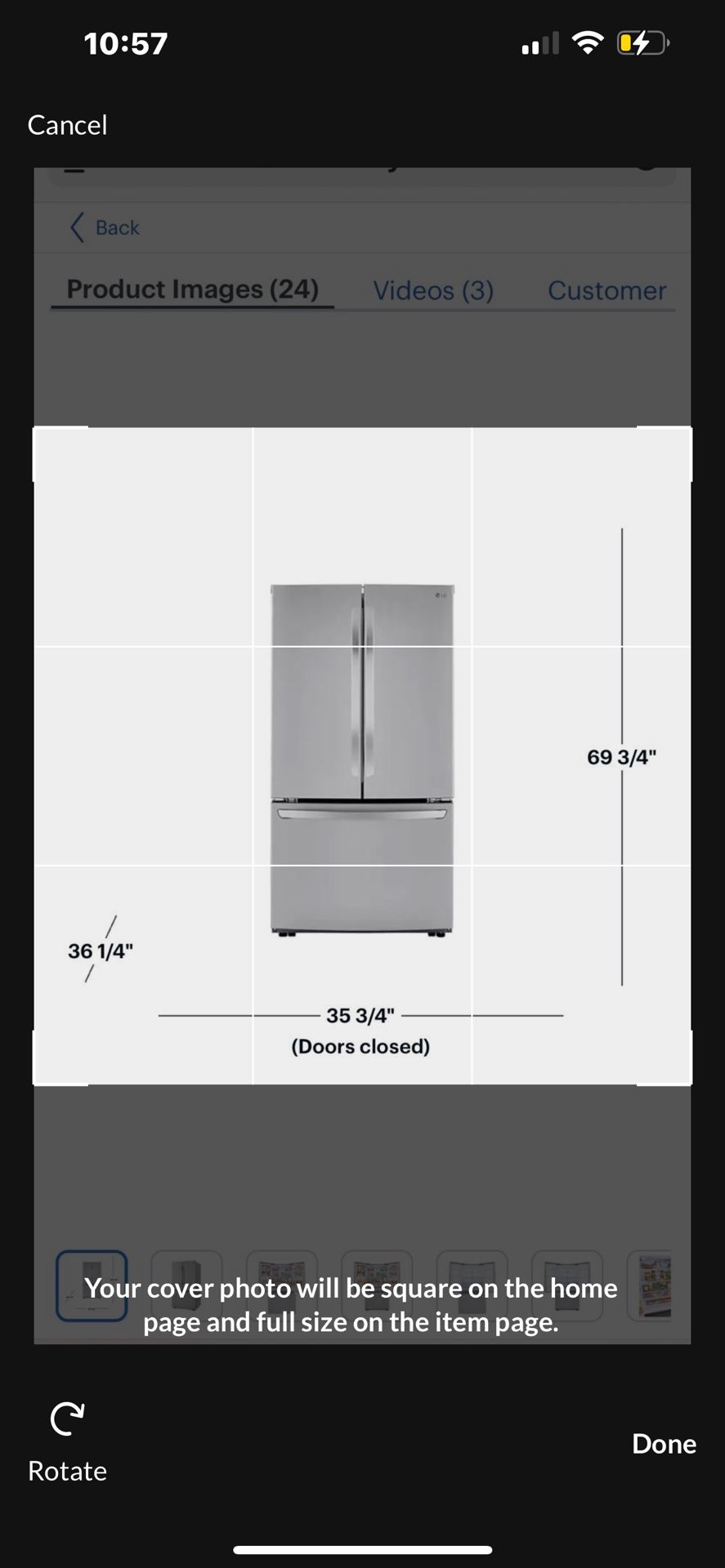LG Side By Side Fridge W/pull Out Freezer Drawer