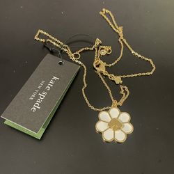 Kate Spade Flower Necklace With Spade Middle