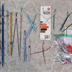 VTG LOT of 14 ASSORTED KNITTING NEEDLES & ACCESSORIES