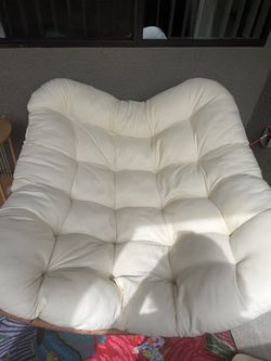 Oversized Tufted Papasan Rocking Chair Set