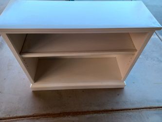 Low white bookcase
