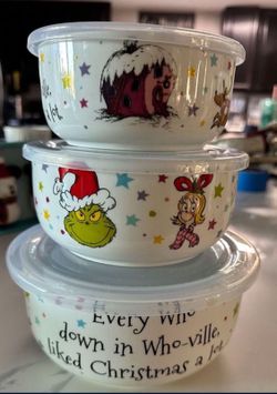 Christmas Grinch Set Of 3 Containers 