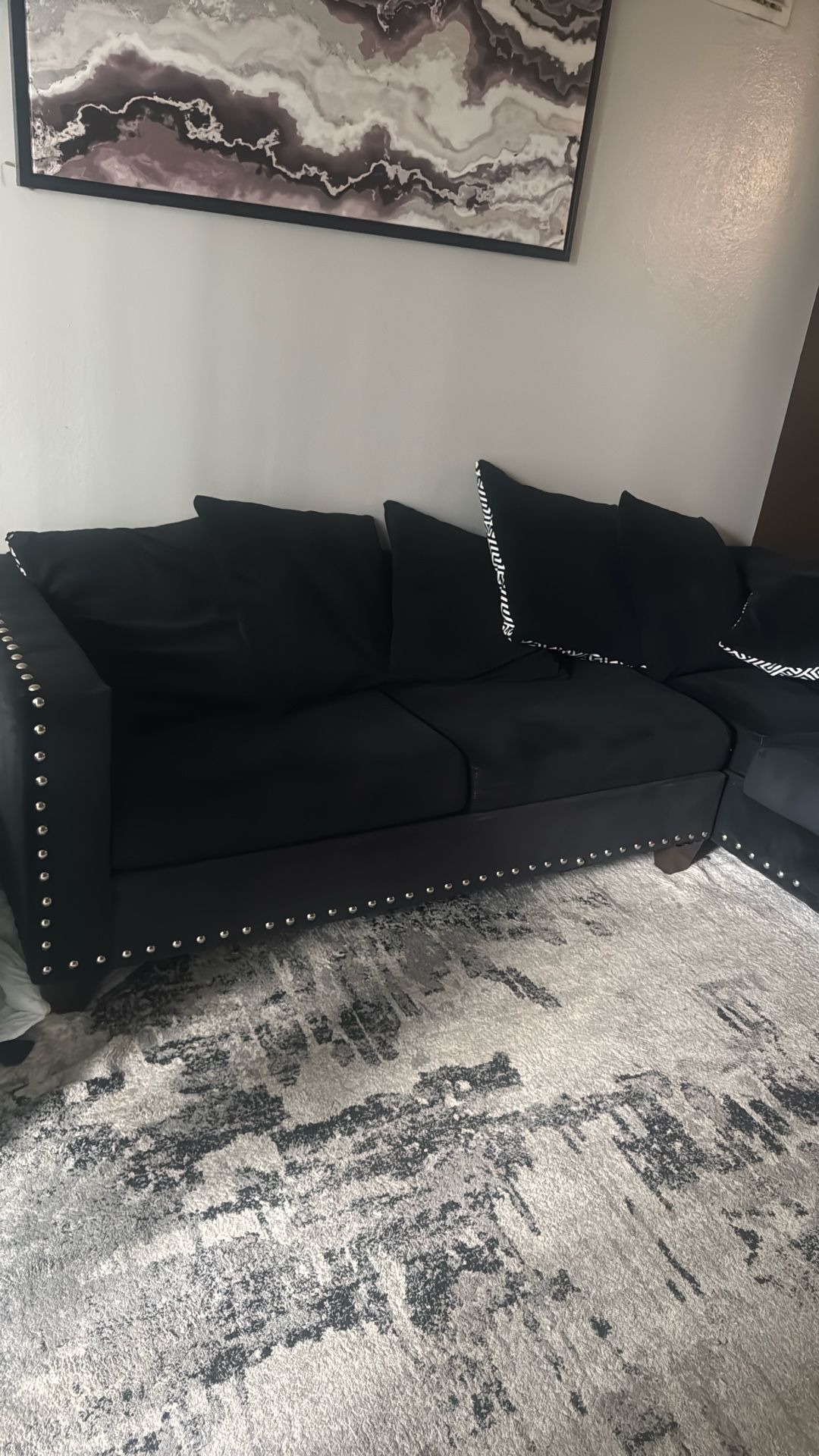 Black L Shape Sofa