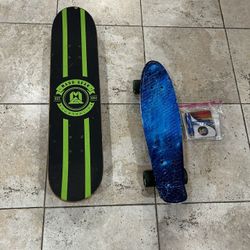 Skateboards two for $30 or the blue one for 25 or the black one for $15