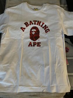 DS BAPE TEE SIZE L WHITE AND RED SEND OFFERS