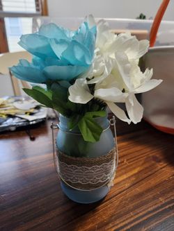 Blue And White Flowers Vase Decor