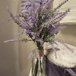 Vase With Lavender Artificial Flower