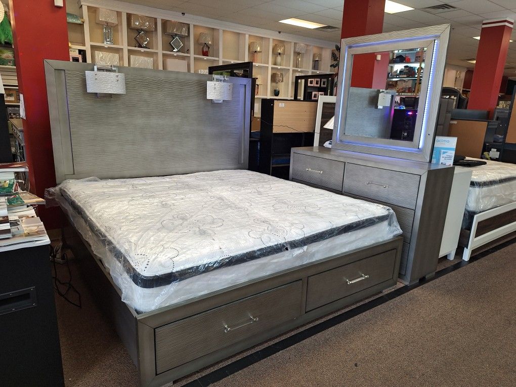 Stefany King Bed Dresser And Mirror 