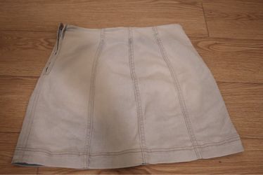 Light Blue Faded Denim Mini Skirt