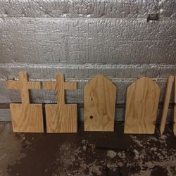 HEADSTONE WOODEN HALLOWEEN HANDMADE