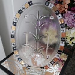 Serving Platter Kitchenware Inland Glass Serving  Footed Platter 