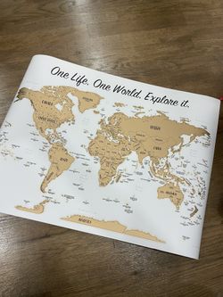 Gold Scratch Off World Traveler Map New 