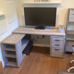 Gray Office desk For Reception, Student, home office 