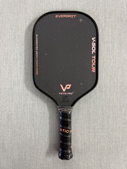 Vatic Pro VSol-Tour Evergrit Pickleball Paddle, Elongated 16mm, New with Cover