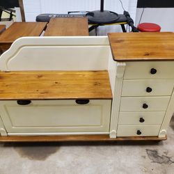 Wood Bench Seat Cabinet