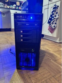 Gaming PC Desktop Tower with Blue LED Lighting – Ready to Use!