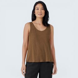 Eileen Fisher Organic Linen Jersey Scoop Neck Tank, Size M, MSRP $88