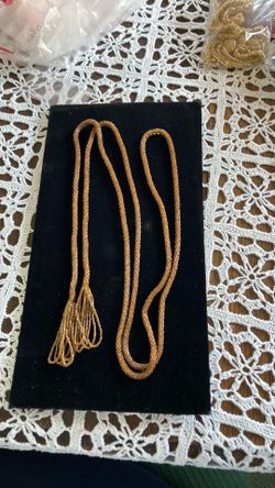Vtg brown seed bead Flapper Necklace